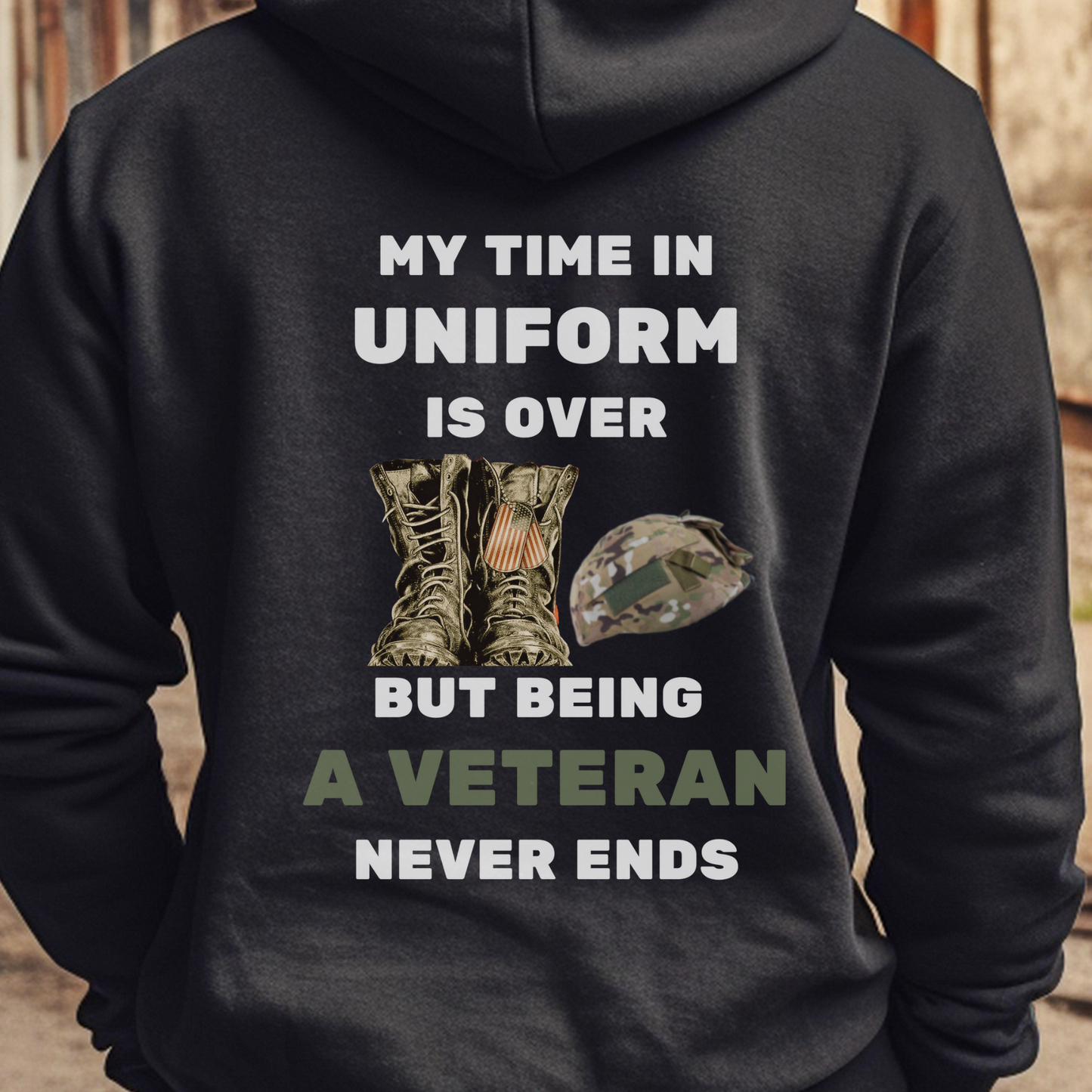 Being a Veteran Never Ends Pullover Hoodie