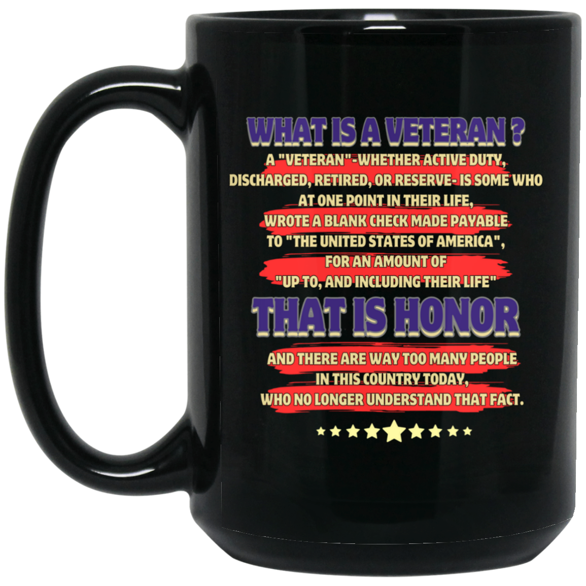 What is a Veteran? 15 oz. Black Mug
