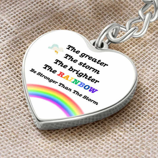 PRIDE / Be Stronger / Graphic Heart Keychain