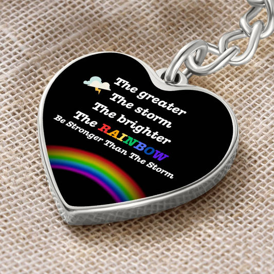 PRIDE / Be Stronger / Graphic Heart Keychain