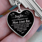 To My Daughter / Mom Loves You / Graphic Heart Keychain