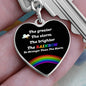 PRIDE / Be Stronger / Graphic Heart Keychain