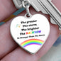 PRIDE / Be Stronger / Graphic Heart Keychain