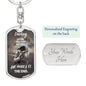 Darling "She Makes It" Dog Tag Keychain