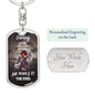 Darling "She Makes It" Dog Tag Keychain