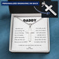 Daddy / My Hero / Personalized Cross with Military Ball Chain / Personalized Message Card