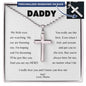 Daddy / My Hero / Personalized Cross with Military Ball Chain / Personalized Message Card