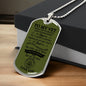 To My Vet / Army / Military Ball Chain Dog Tag Necklace