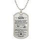 To My Son / Carry You in my Heart / Love, Dad / Military Dog Tag Necklace