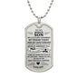 To My Bonus Son / Always Carry You in my Heart / Military Dog Tag Necklace