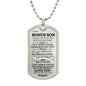 To My Bonus Son / Just Go Forth / Military Dog Tag Necklace