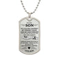 To My Son / Carry You in my Heart / Love, Mom / Military Dog Tag Necklace