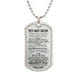 To My Son / Just Go Forth / Love, Dad / Military Dog Tag Necklace