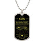 To My Son / Carry You in my Heart / Love, Dad / Military Dog Tag Necklace
