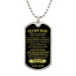 To My Son / Aim for the Skies / Love, Mom / Military Dog Tag Necklace