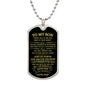 To My Son / Love, Dad / Military Dog Tag Necklace