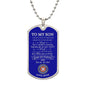 To My Son / Coast Guard - Just Go Forth / Love, Mom / Military Dog Tag Necklace