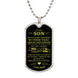 To My Son / Carry you in my Heart / Love, Mom / Military Dog Tag Necklace