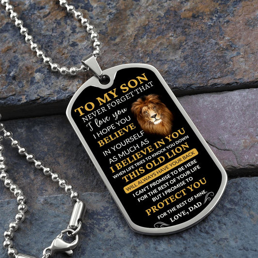 To My Son / Dog Tag Necklace