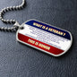Veteran Dog Tag with Military Ball Chain