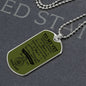 To My Vet / Army / Military Ball Chain Dog Tag Necklace