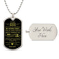 To My Bonus Son / Carry You in my Heart / Military Dog Tag Necklace