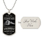To My Son / I Love You / Love, Dad / Military Dog Tag Necklace