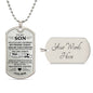 To My Son / Carry You in my Heart / Love, Mom / Military Dog Tag Necklace