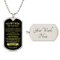 To My Son / Aim for the Skies / Love, Mom / Military Dog Tag Necklace