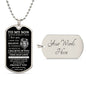 To My Son / This Old Lion / Love, Dad / Military Dog Tag Necklace