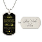 To My Son / Carry You in my Heart / Love, Dad / Military Dog Tag Necklace