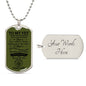 To My Vet / Army / Military Ball Chain Dog Tag Necklace
