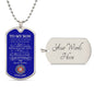To My Son / Coast Guard - Just Go Forth / Love, Dad / Military Dog Tag Necklace