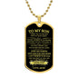 To My Son / Aim for the Skies / Love, Mom / Military Dog Tag Necklace