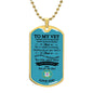To My Vet / Coast Guard / Military Ball Chain Dog Tag Necklace