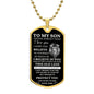 To My Son / This Old Lion / Love, Dad / Military Dog Tag Necklace