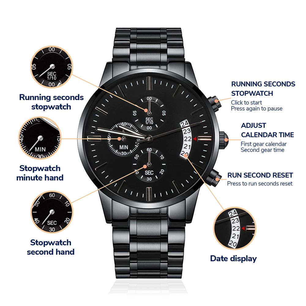 Dad / From Son / Black Chronograph Watch