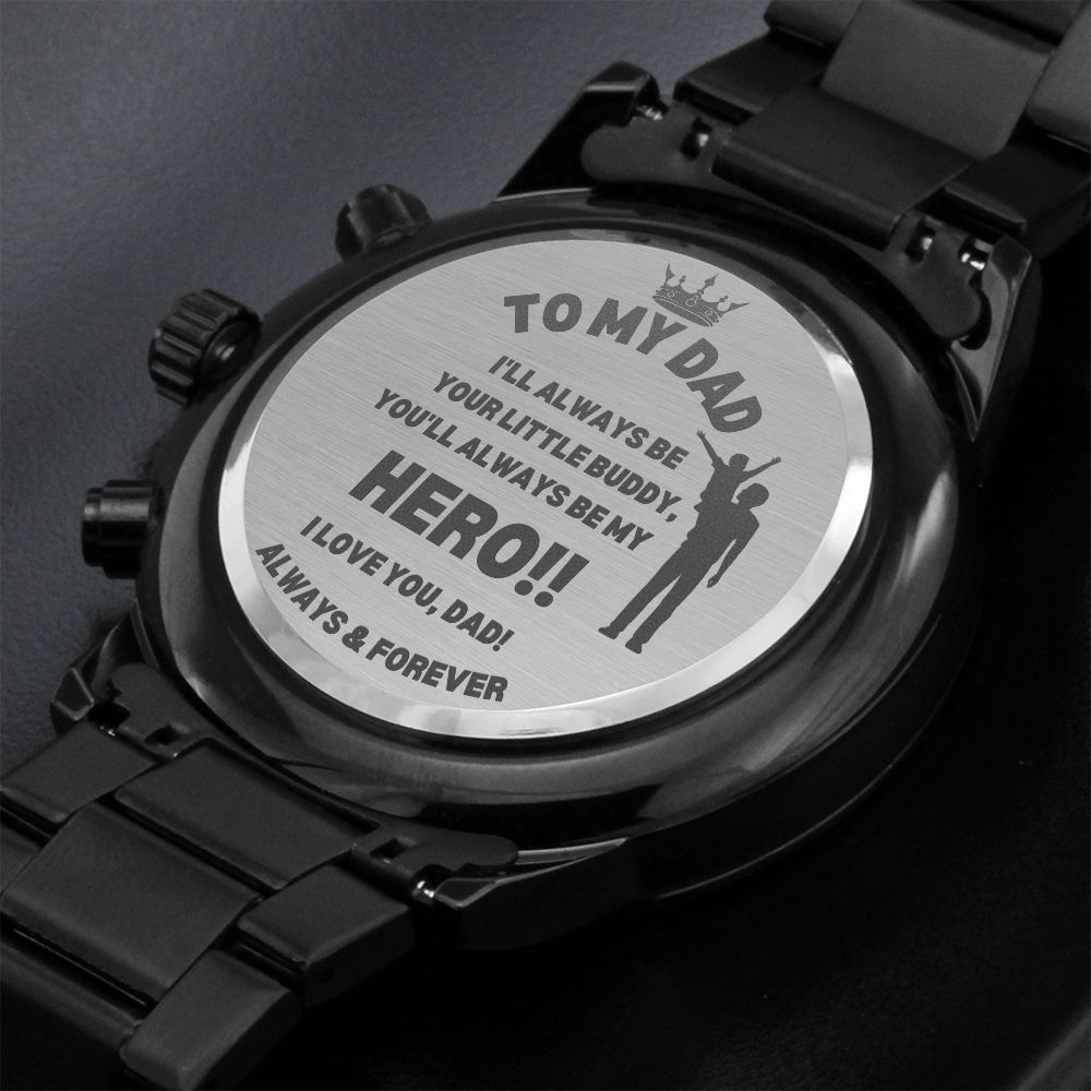 Dad / From Son / Black Chronograph Watch