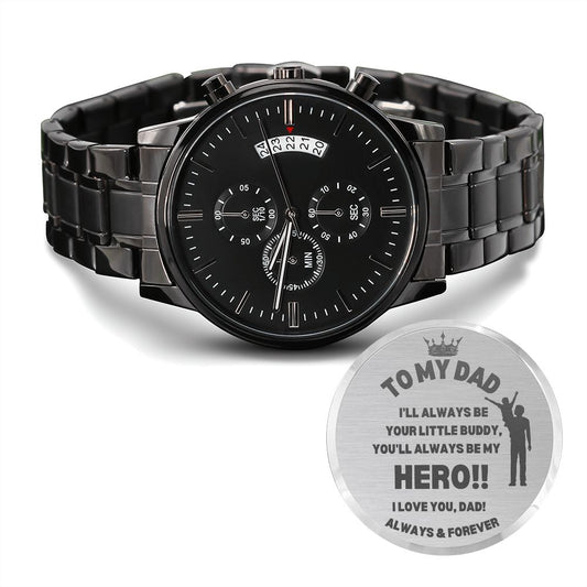Dad / From Son / Black Chronograph Watch
