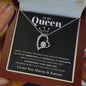 To My Queen / Forever Love Necklace / Personalized Message Card