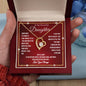 To My Beautiful Daughter / Love & Light / Gift from Mom / Gift from Dad / Forever Love Necklace /Personalized Message Card