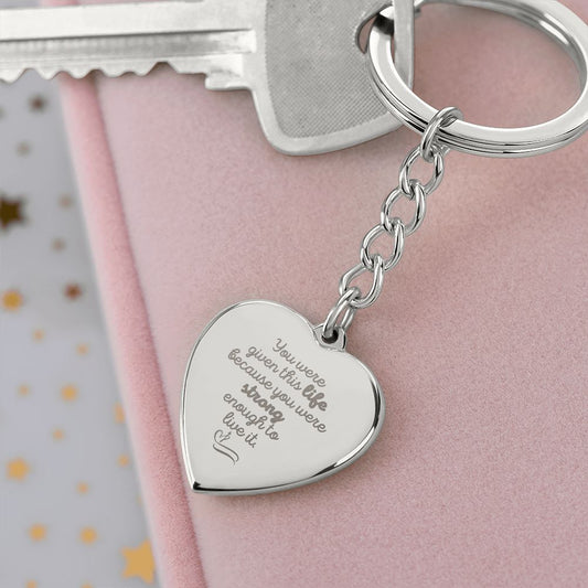 Inspirational / Engraved Heart Keychain