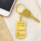 Off She Went / Engraved Dog Tag Keychain