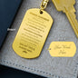 Encouragement / Engraved Dog Tag Keychain