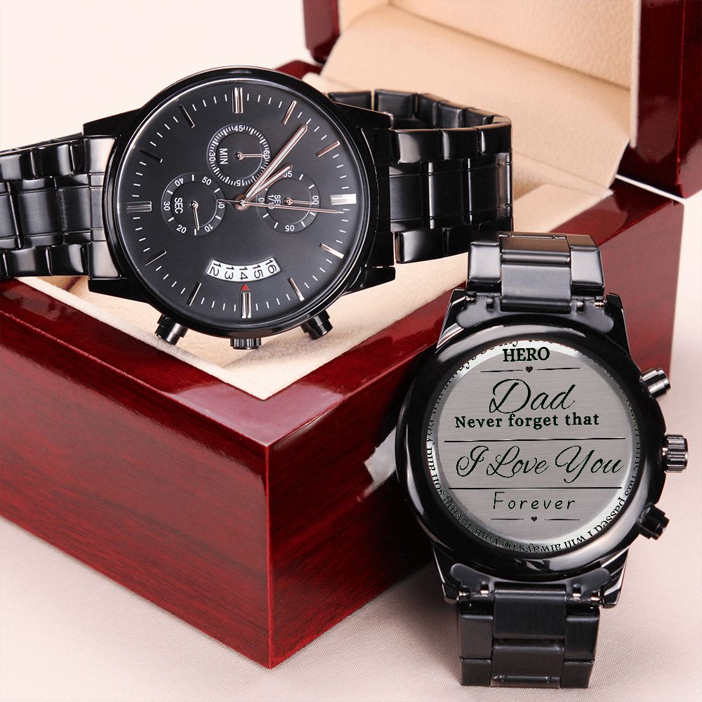 Dad / Black Chronograph Watch