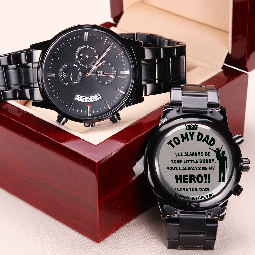 Dad / From Son / Black Chronograph Watch