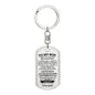 To My Son / Aim for the Skies / Love, Mom / Dog Tag Keychain