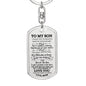 To My Son / Just Go Forth / Love, Mom / Dog Tag Keychain