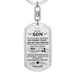 To My Son / Carry You in my Heart / Love, Dad / Dog Tag Keychain