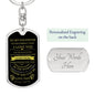 To My Daughter / I Love You / Love, Dad / Dog Tag Keychain